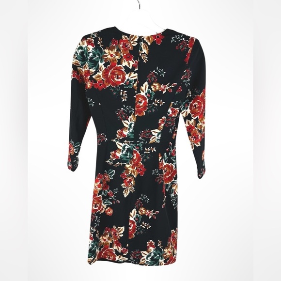 Zara floral padded shoulder mini dress - Picture 4 of 7